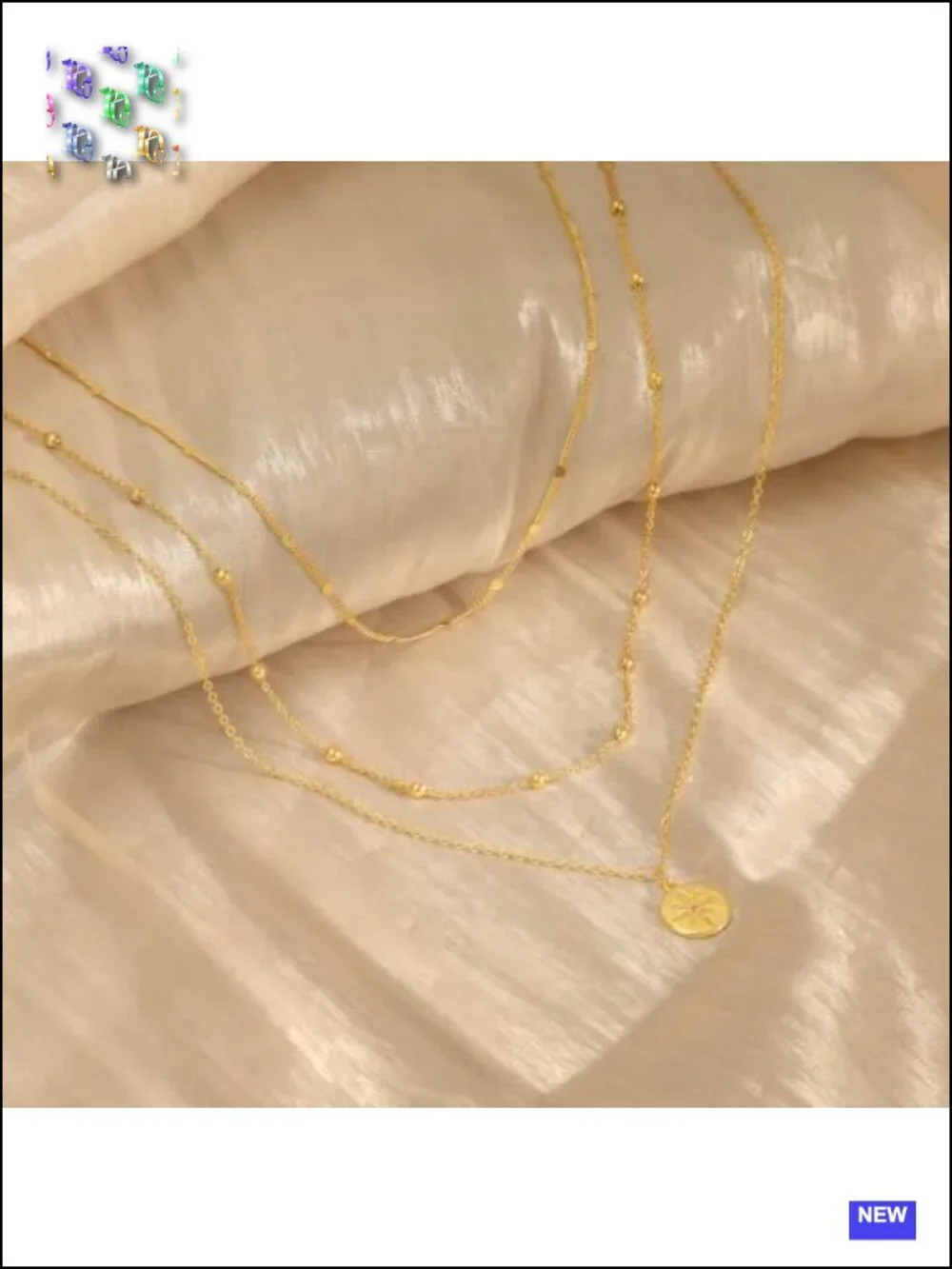 14K Gold Plated Dainty Layered Necklace Set Stacking Choker